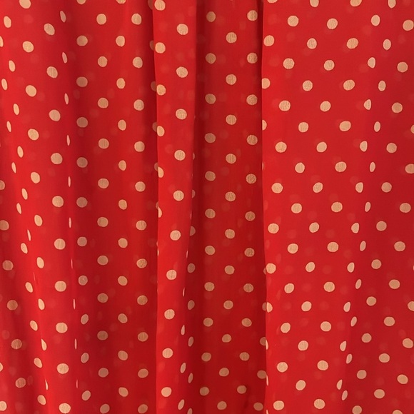 ♥️ Y2K Vintage Bebe Sheer Red Polka Dot Turtle Neck Short Sleeve Top , Size: L - Picture 9 of 17